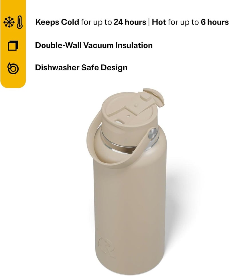 RTIC 32oz Outback Water Bottle, Ceramic Lined, Insulated, Stainless Steel, Double Wall Vacuum-Insulation, Leak-Proof Lid, BPA-Free Water Flask Hiking, Running, Sports, Outdoor, Beach - Image 1